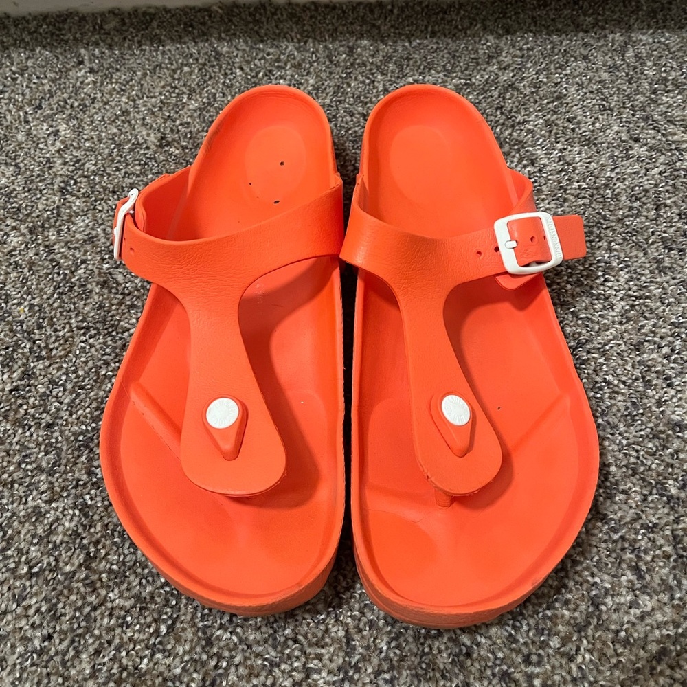 Orange Birkenstocks (plastic)